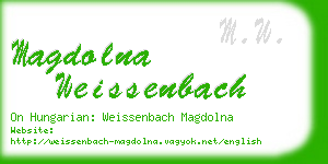 magdolna weissenbach business card